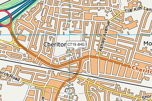 CT19 4HG map - OS VectorMap District (Ordnance Survey)