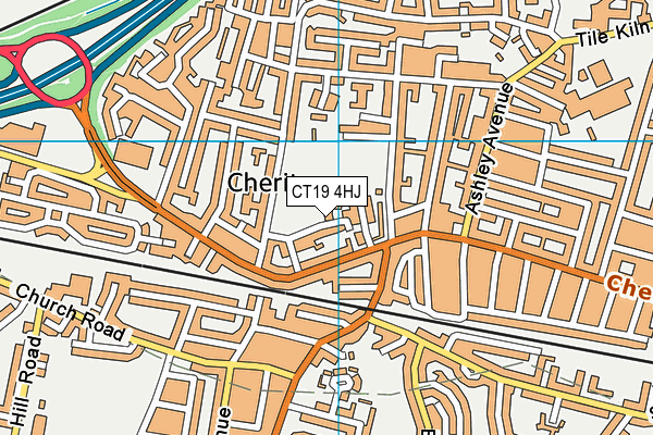 CT19 4HJ map - OS VectorMap District (Ordnance Survey)