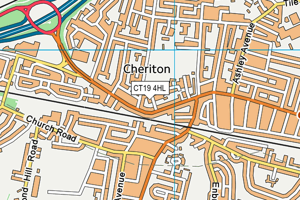 CT19 4HL map - OS VectorMap District (Ordnance Survey)