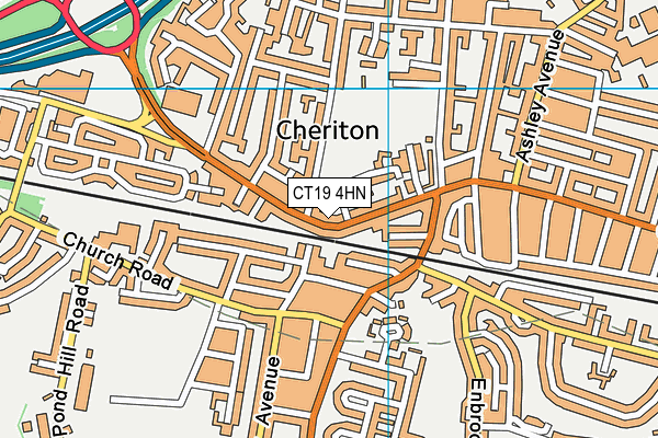 CT19 4HN map - OS VectorMap District (Ordnance Survey)