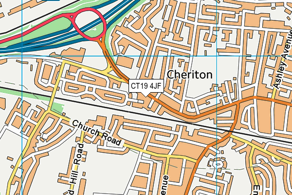 CT19 4JF map - OS VectorMap District (Ordnance Survey)