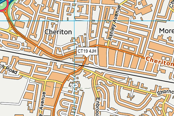 CT19 4JH map - OS VectorMap District (Ordnance Survey)