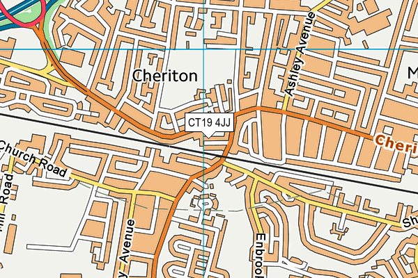 CT19 4JJ map - OS VectorMap District (Ordnance Survey)