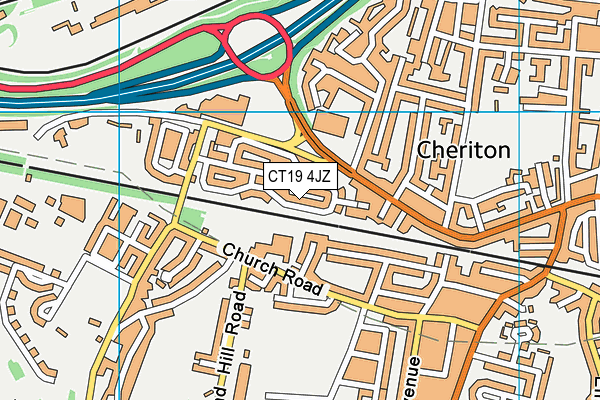 CT19 4JZ map - OS VectorMap District (Ordnance Survey)