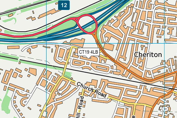 CT19 4LB map - OS VectorMap District (Ordnance Survey)