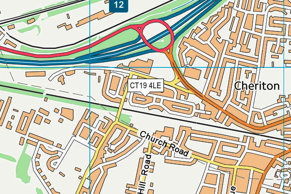 CT19 4LE map - OS VectorMap District (Ordnance Survey)