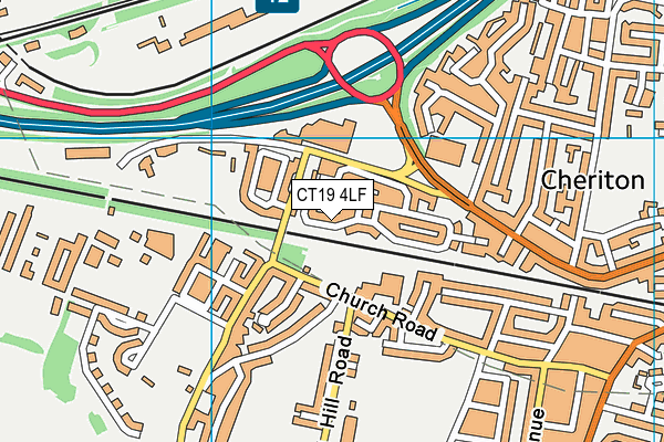 CT19 4LF map - OS VectorMap District (Ordnance Survey)