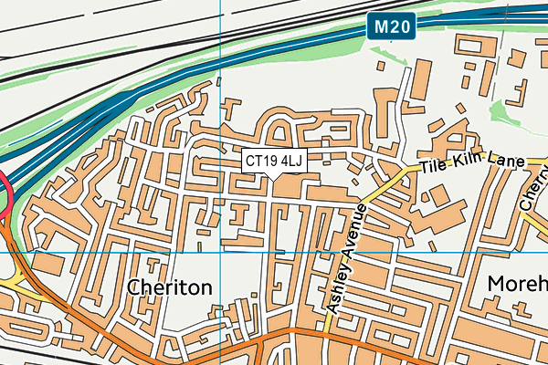 CT19 4LJ map - OS VectorMap District (Ordnance Survey)