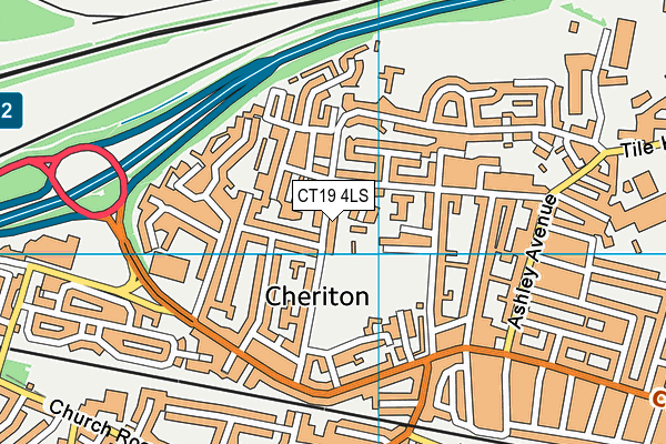 Weymouth Recreation Ground (Cheriton) map (CT19 4LS) - OS VectorMap District (Ordnance Survey)