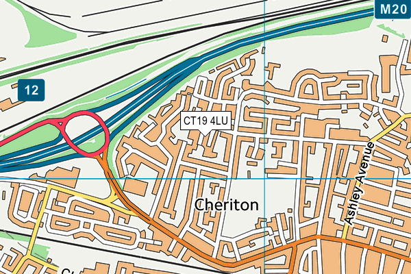 CT19 4LU map - OS VectorMap District (Ordnance Survey)