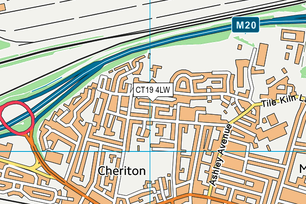 CT19 4LW map - OS VectorMap District (Ordnance Survey)