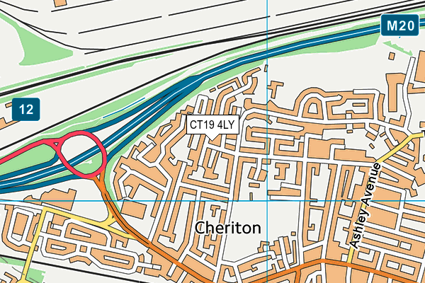 CT19 4LY map - OS VectorMap District (Ordnance Survey)