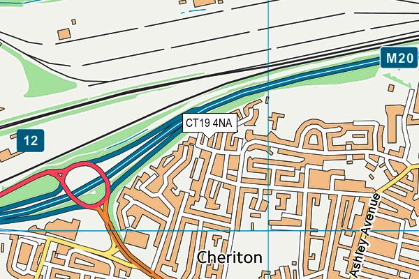 CT19 4NA map - OS VectorMap District (Ordnance Survey)