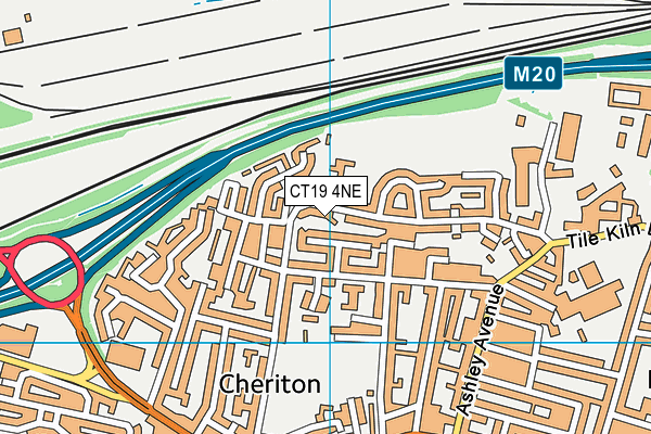 CT19 4NE map - OS VectorMap District (Ordnance Survey)
