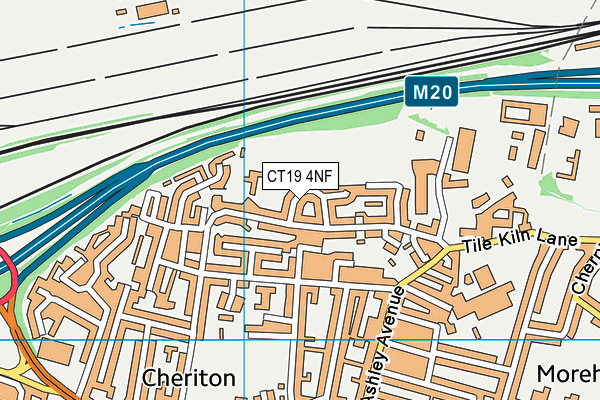 CT19 4NF map - OS VectorMap District (Ordnance Survey)