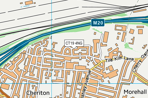 CT19 4NG map - OS VectorMap District (Ordnance Survey)