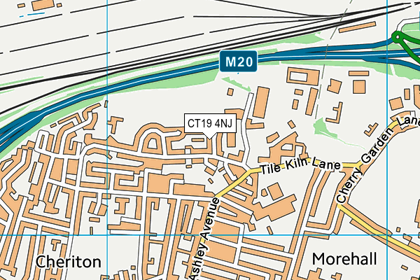 CT19 4NJ map - OS VectorMap District (Ordnance Survey)