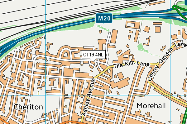 CT19 4NL map - OS VectorMap District (Ordnance Survey)
