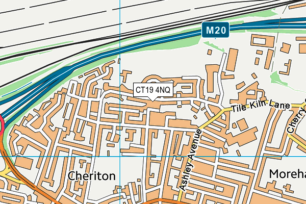 CT19 4NQ map - OS VectorMap District (Ordnance Survey)