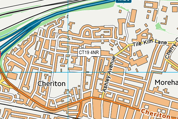 CT19 4NR map - OS VectorMap District (Ordnance Survey)