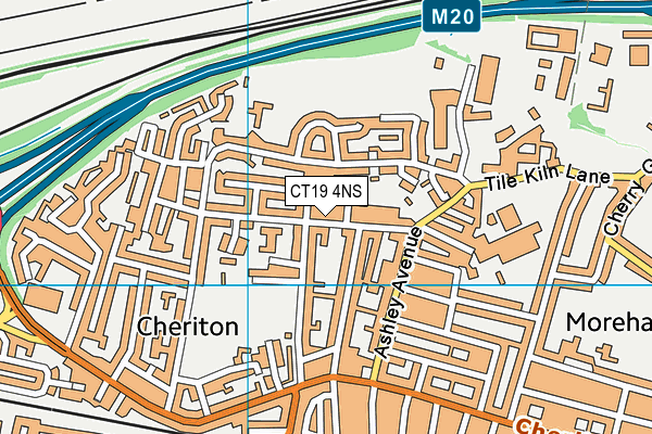 CT19 4NS map - OS VectorMap District (Ordnance Survey)