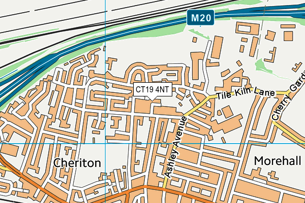 CT19 4NT map - OS VectorMap District (Ordnance Survey)