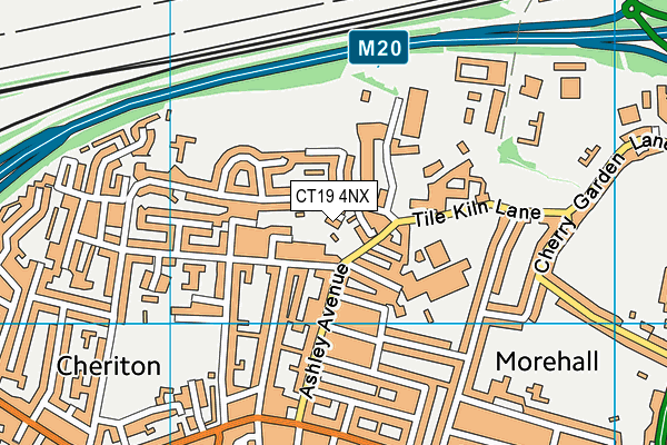 CT19 4NX map - OS VectorMap District (Ordnance Survey)