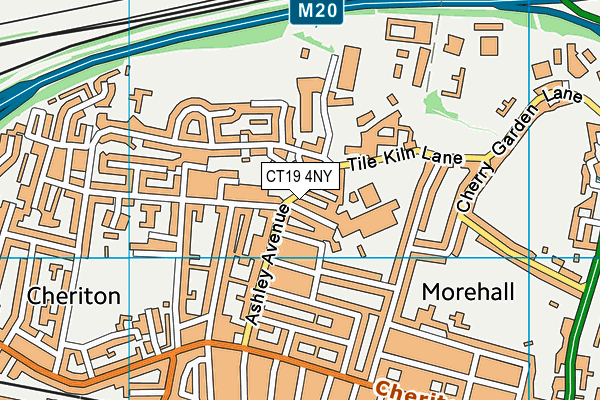 CT19 4NY map - OS VectorMap District (Ordnance Survey)