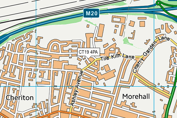 CT19 4PA map - OS VectorMap District (Ordnance Survey)