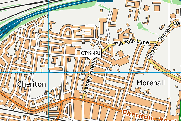 CT19 4PJ map - OS VectorMap District (Ordnance Survey)