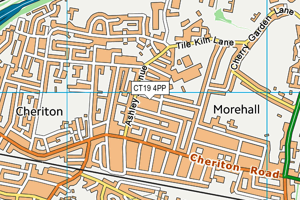 CT19 4PP map - OS VectorMap District (Ordnance Survey)