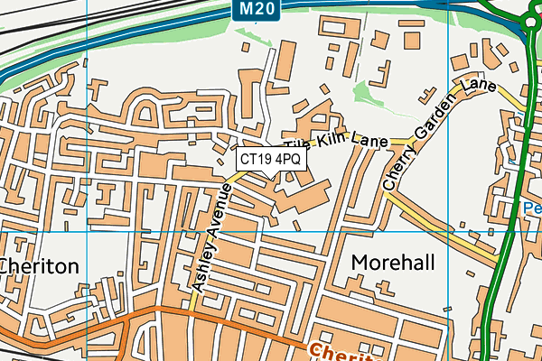 CT19 4PQ map - OS VectorMap District (Ordnance Survey)