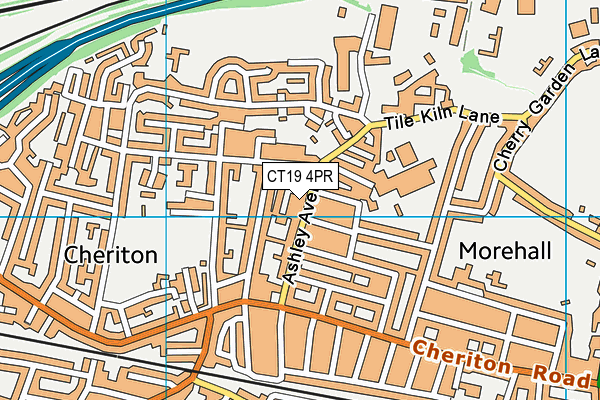 CT19 4PR map - OS VectorMap District (Ordnance Survey)