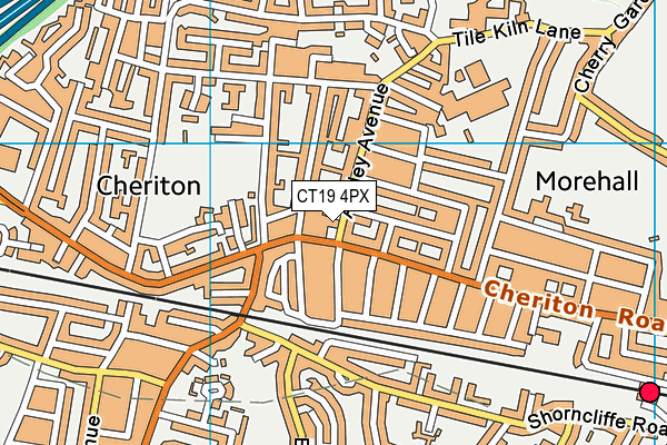 CT19 4PX map - OS VectorMap District (Ordnance Survey)