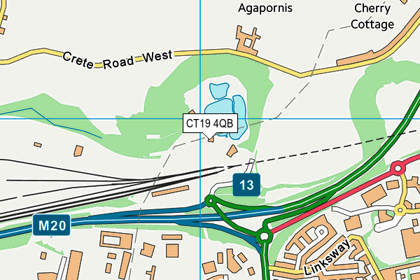 CT19 4QB map - OS VectorMap District (Ordnance Survey)