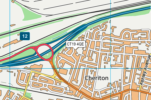 CT19 4QE map - OS VectorMap District (Ordnance Survey)