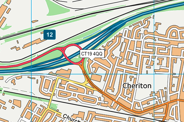 CT19 4QQ map - OS VectorMap District (Ordnance Survey)
