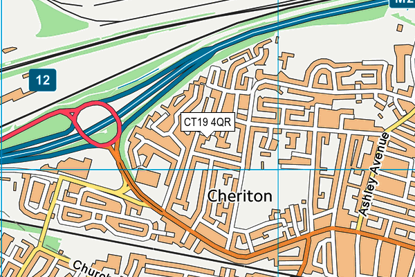 CT19 4QR map - OS VectorMap District (Ordnance Survey)