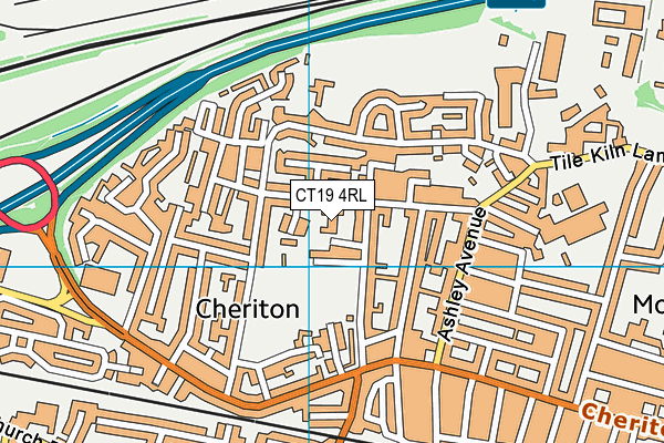 CT19 4RL map - OS VectorMap District (Ordnance Survey)