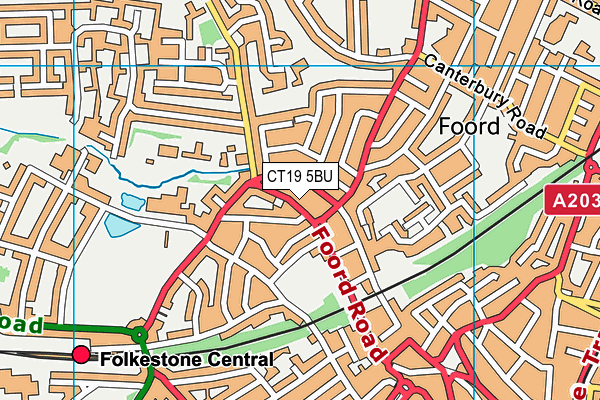 CT19 5BU map - OS VectorMap District (Ordnance Survey)