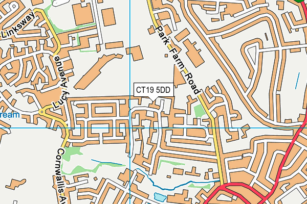 CT19 5DD map - OS VectorMap District (Ordnance Survey)