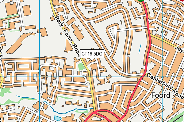 CT19 5DG map - OS VectorMap District (Ordnance Survey)