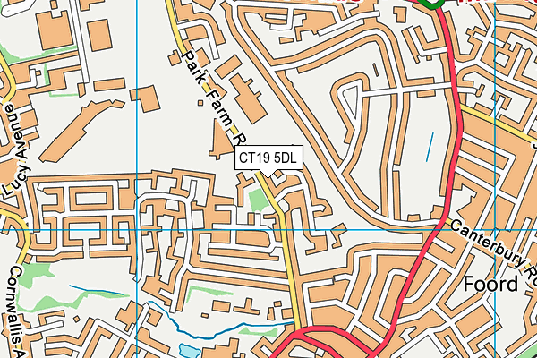 CT19 5DL map - OS VectorMap District (Ordnance Survey)