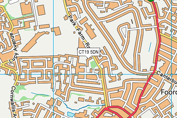 The Beacon Folkestone map (CT19 5DN) - OS VectorMap District (Ordnance Survey)
