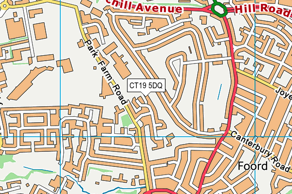 CT19 5DQ map - OS VectorMap District (Ordnance Survey)