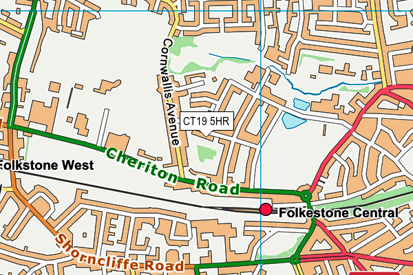 CT19 5HR map - OS VectorMap District (Ordnance Survey)