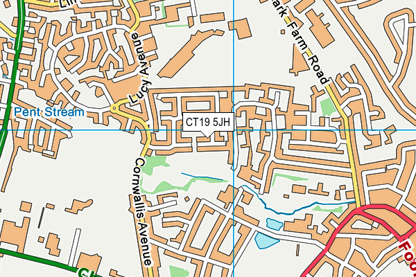 CT19 5JH map - OS VectorMap District (Ordnance Survey)