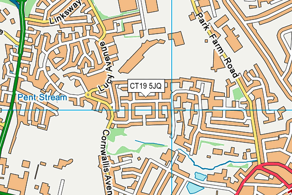 CT19 5JQ map - OS VectorMap District (Ordnance Survey)