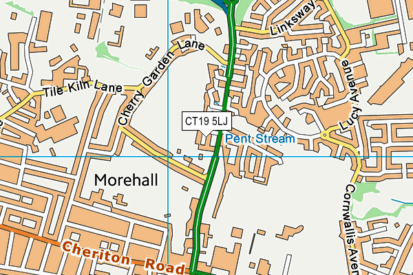 CT19 5LJ map - OS VectorMap District (Ordnance Survey)