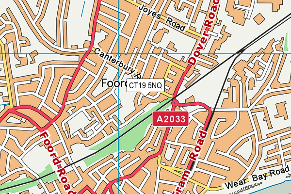 CT19 5NQ map - OS VectorMap District (Ordnance Survey)